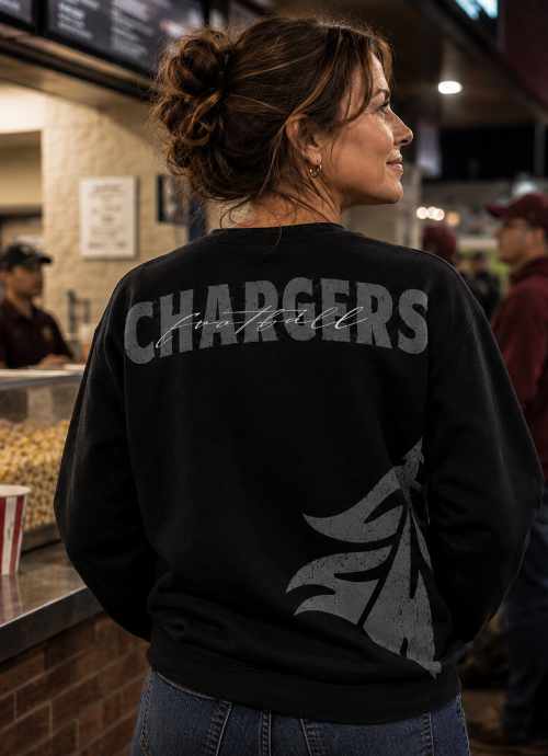 Chargers Football Over Print Crew primary