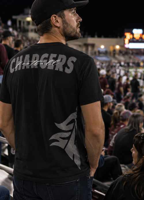 Chargers Football Over Print Tee mockup